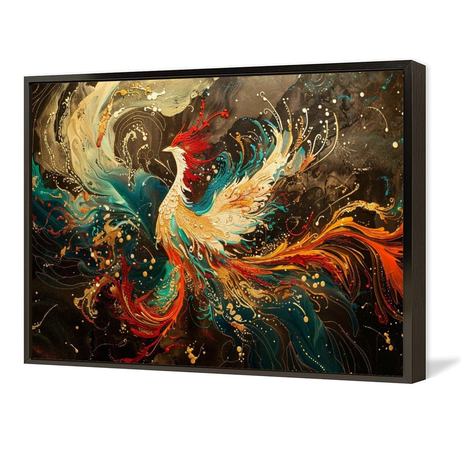 Amazon.co.jp: 絵画 飛んでいるフェニックスインテリア 絵画